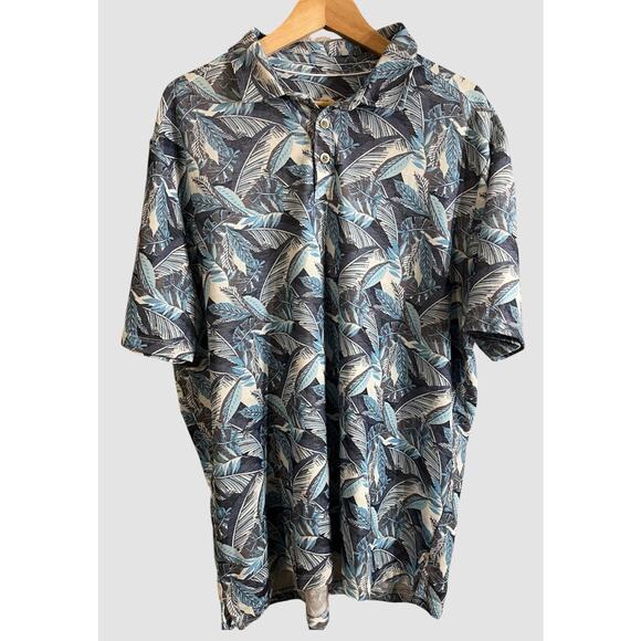 TOMMY BAHAMA Polo Shirt XL Supima Cotton Floral Beach Tropical Cruise Vacation - Picture 1 of 11